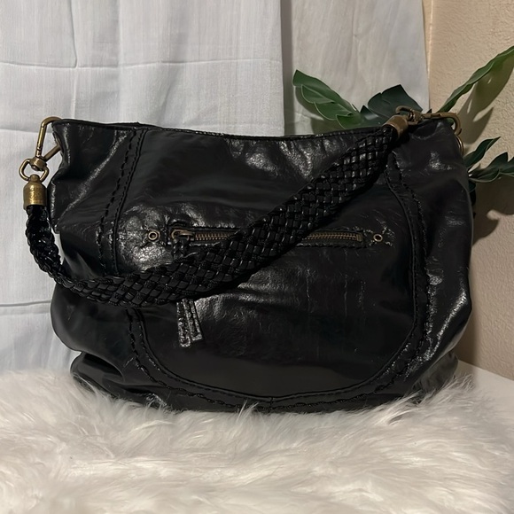 The SAK Indio Hobo Black Genuine Leather Braided Strap Shoulder Bag - Picture 5 of 10